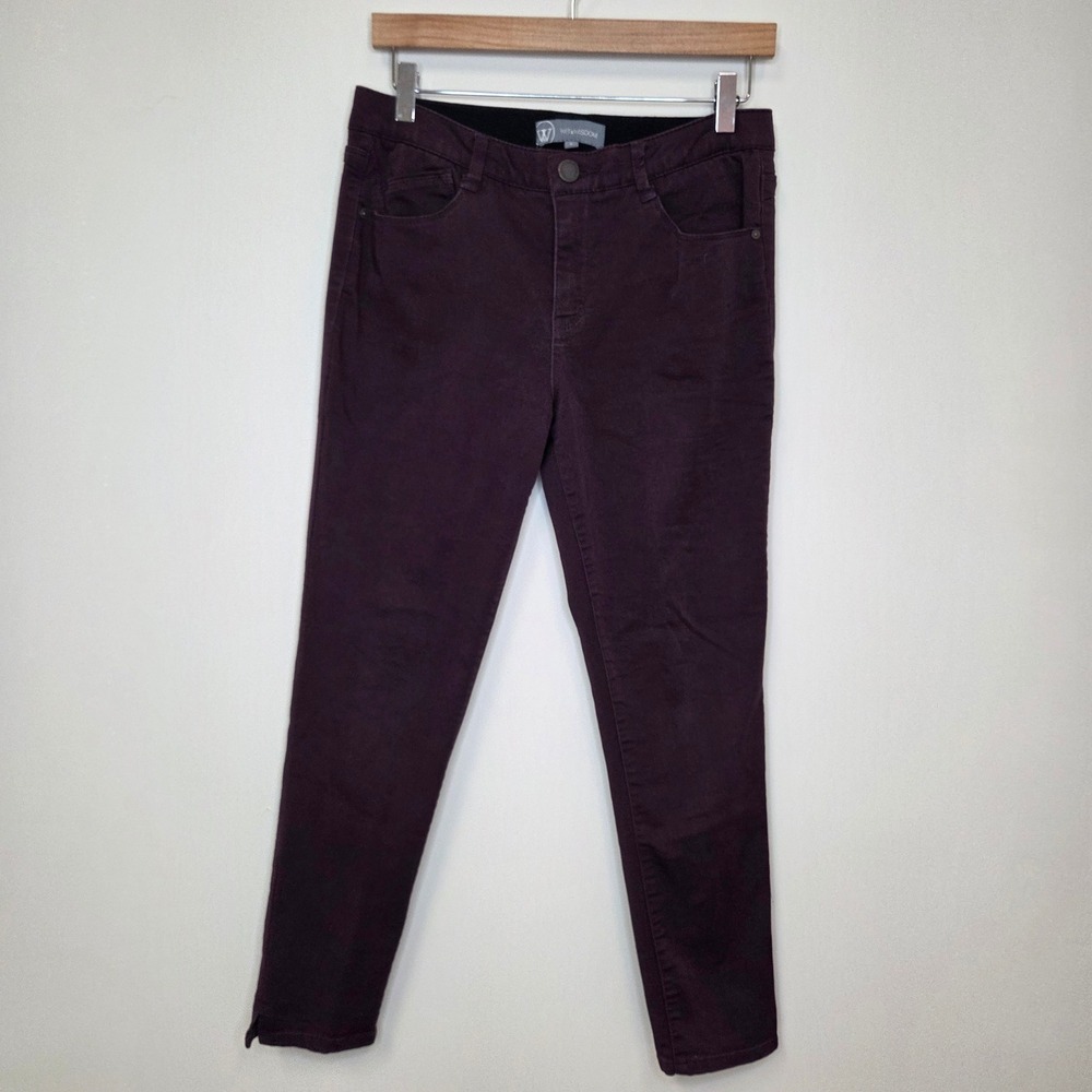 Wit‎ & Wisdom Skinny Ankle Pants Purple Plum Size 6 Womens